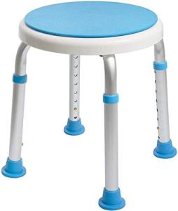 Medical Tool-Free Assembly Adjustable Swivel Shower Stool Seat Bench with Anti-Slip Rubber Tips for Safety and Stability from Vaunn
