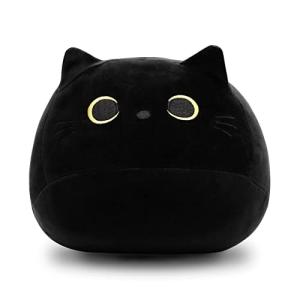 Pochita 3D Black Cat Plush Stuffed Animal Toy Pillow, Fat Black Cat Stuffed Animal Cat Plushie, Kawaii Pillows Cat Pillow Kawaii Cat Shape Design Lumbar Back Cushion Decoration from Pochita