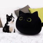 Pochita 3D Black Cat Plush Stuffed Animal Toy Pillow, Fat Black Cat Stuffed Animal Cat Plushie, Kawaii Pillows Cat Pillow Kawaii Cat Shape Design Lumbar Back Cushion Decoration from Pochita