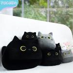 Pochita 3D Black Cat Plush Stuffed Animal Toy Pillow, Fat Black Cat Stuffed Animal Cat Plushie, Kawaii Pillows Cat Pillow Kawaii Cat Shape Design Lumbar Back Cushion Decoration from Pochita