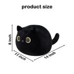 Pochita 3D Black Cat Plush Stuffed Animal Toy Pillow, Fat Black Cat Stuffed Animal Cat Plushie, Kawaii Pillows Cat Pillow Kawaii Cat Shape Design Lumbar Back Cushion Decoration from Pochita
