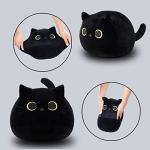 Pochita 3D Black Cat Plush Stuffed Animal Toy Pillow, Fat Black Cat Stuffed Animal Cat Plushie, Kawaii Pillows Cat Pillow Kawaii Cat Shape Design Lumbar Back Cushion Decoration from Pochita