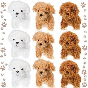 9 Pieces Cute Stuffed Animal Toy Puppy Dog Mini Dog Stuffed Doll Pendant Soft Animal Keychain Backpack Clips for Boys Girls Party Favor Handbag Pendant (Curly Puppy) from Sumind