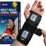 Wrist Brace for Carpal Tunnel, Adjustable Wrist Support Brace with Splints Left Hand, Large/X-Large, Arm Compression Hand Support for Injuries, Wrist Pain, Sprain, Sports by Featol