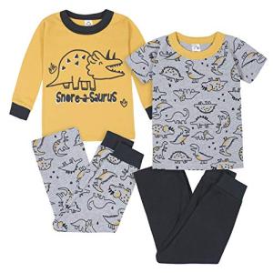 Gerber Baby Boys' 4-Piece Pajama Set, Dino Grey, 24 Months from Gerber