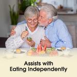 BunMo Adaptive Utensils for Elderly/Arthritis/Weak Hand Grip & Handicapped - Convenient Travel Pouch from BUNMO