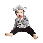Toddler Baby Boys Cartoon Little Bear Long Sleeve Hoodie Tops Black Pants Outfit Clothes Set (18-24 Months) from 