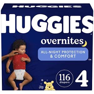 Nighttime Baby Diapers Size 4, 116 Ct, Huggies Overnites from Kimberly-Clark Corp.