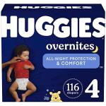 Nighttime Baby Diapers Size 4, 116 Ct, Huggies Overnites from Kimberly-Clark Corp.