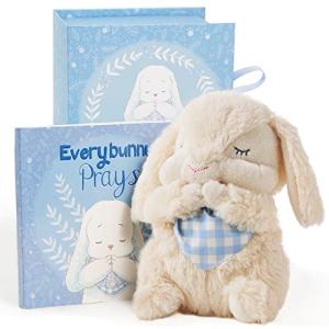 Tickle & Main Everybunny Prays Musical Gift Set for Children; 7â Plush Boy Rabbit with Blue Scarf, Prayer Book and Keepsake Box; an Ideal Gift for Babyâs Baptism, Christening or Easter from Tickle & Main