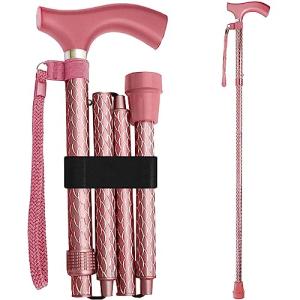 Switch Sticks Walking Cane for Men or Women, Foldable and Adjustable from 32-37 inches, Engraved Rose Gold by Switch Sticks