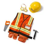 Melissa & Doug Role Play Costume Dress-Up Set (6 pcs) Frustration-Free Packaging - Pretend Construction Worker Outfit For Kids, Toddlers Ages 3+ by Melissa & Doug
