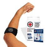 Elbow Strap / Support / Brace for Tennis & Golfer's Elbow & Doctor Written Rehabilitation Handbook - Forearm Strap, Left & Right Arms (Black) by Dr. Arthritis