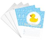 24 Rubber Ducky Baby Shower Invitations 5x7 Invites with 24 White Envelopes by Oh My Baby Shower