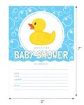 24 Rubber Ducky Baby Shower Invitations 5x7 Invites with 24 White Envelopes by Oh My Baby Shower
