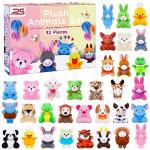 Ruisita 32 Pack Mini Plush Animals Toys Set, Jungle Animal Plush Toys Stuffed Animals Set for Easter Hunts, Basket Stuffers, Easter Party Favor, Goodie Bag Fillers by Ruisita