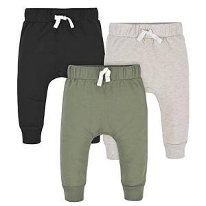 Gerber Baby Boys' Toddler 3-Pack Jogger Pants, Green/Black, 6-9 Months by Gerber