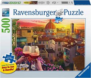 Ravensburger Cozy Wine Terrace 500 Piece Large Format Jigsaw Puzzle for Adults - 16796 - Every Piece is Unique, Softclick Technology Means Pieces Fit Together Perfectly from Ravensburger