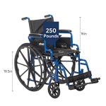 Drive Medical Blue Streak Wheelchair with Flip Back Desk Arms, Swing Away Footrests, 16 Inch Seat from Drive Medical