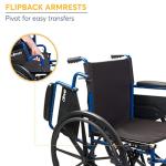 Drive Medical Blue Streak Wheelchair with Flip Back Desk Arms, Swing Away Footrests, 16 Inch Seat from Drive Medical