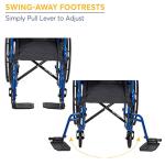 Drive Medical Blue Streak Wheelchair with Flip Back Desk Arms, Swing Away Footrests, 16 Inch Seat from Drive Medical