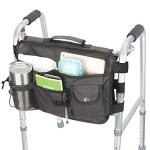 Double Sided Walker Bag, Walker Organizer Pouch Tote for Rollator and Folding Walker (Black) from Uncle Yang