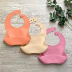 Silicone Bibs For Babies & Toddle 3PCs/Set Soft Waterproof Bibs For Girl,Adjustable Feeding Bib by 