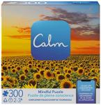 300-Piece Calm Jigsaw Puzzle for Relaxation, Stress Relief, and Mood Elevation, for Adults and Kids Ages 8 and up, Sunflower Fields by Spin Master