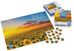 300-Piece Calm Jigsaw Puzzle for Relaxation, Stress Relief, and Mood Elevation, for Adults and Kids Ages 8 and up, Sunflower Fields by Spin Master