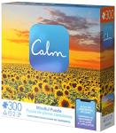 300-Piece Calm Jigsaw Puzzle for Relaxation, Stress Relief, and Mood Elevation, for Adults and Kids Ages 8 and up, Sunflower Fields by Spin Master
