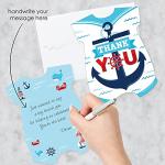 Big Dot of Happiness Ahoy Itâs a Boy - Shaped Thank You Cards - Nautical Baby Shower Thank You Note Cards with Envelopes - Set of 12 from Big Dot of Happiness, LLC