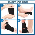 4 Pairs Compression Arch Support Sleeves with Gel Pad Inside Metatarsal Compression Arch Support Brace Cushioned Gel Foot Sleeves for Women Men Flat Foot Pain Relief (Black) by Nuanchu