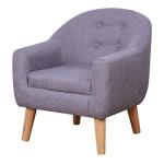 Single Linen Fabric Kids Armchair, Toddler Sofa and Couch with Wooden Legs, Ideal Children Seat for Children Gift (Gray) by KOPOO
