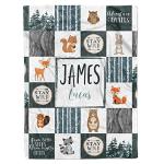 MDPrints Woodland Personalized Baby Blankets - Custom Baby Blanket with Name for Boys - Soft Plush Fleece (Woodland 214b) by MDPrints Global