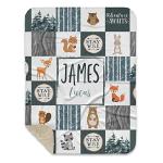 MDPrints Woodland Personalized Baby Blankets - Custom Baby Blanket with Name for Boys - Soft Plush Fleece (Woodland 214b) by MDPrints Global