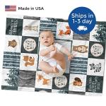 MDPrints Woodland Personalized Baby Blankets - Custom Baby Blanket with Name for Boys - Soft Plush Fleece (Woodland 214b) by MDPrints Global