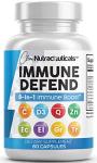 Immune Defense Support Supplement 8 in 1 w/ Zinc 50mg Quercetin, VIT C 1000mg, Vitamin D3 5000 IU, Elderberry, Turmeric Curcumin, Ginger, Echinacea - Immunity System Booster Adults Vegan - 60Ct (USA) by Clean Nutraceuticals