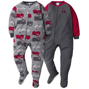 Gerber Baby Boys 2-Pack Blanket Sleeper, Gray/Red Fire Truck, 18 Months from GERLO