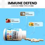 Immune Defense Support Supplement 8 in 1 w/ Zinc 50mg Quercetin, VIT C 1000mg, Vitamin D3 5000 IU, Elderberry, Turmeric Curcumin, Ginger, Echinacea - Immunity System Booster Adults Vegan - 60Ct (USA) by Clean Nutraceuticals