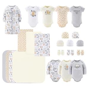 The Peanutshell Newborn Clothes & Accessories Set for Baby Boys or Girls | 23 Piece Layette Gift Set | Fits Newborn to 3 Months | Woodland Animals by Farallon Brands