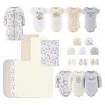 The Peanutshell Newborn Clothes & Accessories Set for Baby Boys or Girls | 23 Piece Layette Gift Set | Fits Newborn to 3 Months | Woodland Animals by Farallon Brands