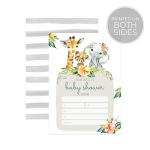Boho Safari Animal Baby Shower Invites / 25 Welcome Baby Animals Party Invitations / 5" x 7" Floral Cards from Canopy Street