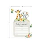 Boho Safari Animal Baby Shower Invites / 25 Welcome Baby Animals Party Invitations / 5" x 7" Floral Cards from Canopy Street