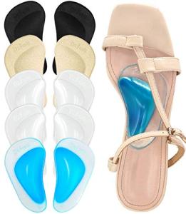 Dr. Foot Plantar Fasciitis Arch Support Shoe Insoles 5 Pairs, Thicken Gel Arch Pads for Flat Feet - Self-Adhesive Arch Cushions Inserts for Men and Women (Clear*2+Black+Beige+Blue) from DR. FOOT
