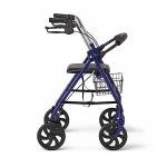 Medline Basic Steel Folding Rollator Walker with 8" Wheels and Basket, Blue from Medline