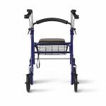 Medline Basic Steel Folding Rollator Walker with 8" Wheels and Basket, Blue from Medline