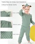 Infant Baby Girl Clothes Top Pants Outfits Set Ruffle Baby Girl Stuff Baby Girls' Clothing Cute Baby Clothes Girl Gifts Green 6 to 12 Months Baby Girl Clothes by 