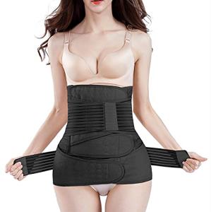 2 in 1 Postpartum Belly Band - Recovery Belly/Pelvis Belt Black Support Postpartum Belly Band,Black One Size by ChongErfei