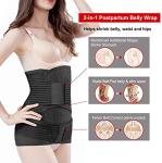 2 in 1 Postpartum Belly Band - Recovery Belly/Pelvis Belt Black Support Postpartum Belly Band,Black One Size by ChongErfei