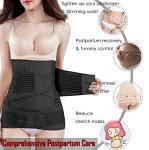 2 in 1 Postpartum Belly Band - Recovery Belly/Pelvis Belt Black Support Postpartum Belly Band,Black One Size by ChongErfei